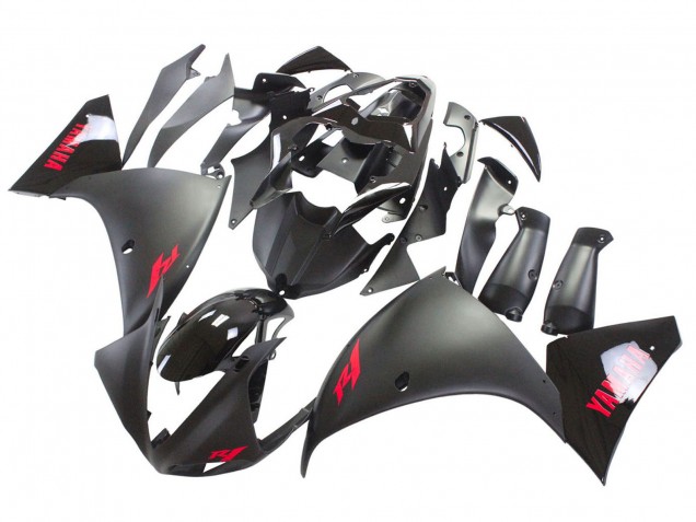 Yamaha YZF 1000 R1 Motorrad Verkleidung 2009-2011 - Matt Schwarz Rot Aufkleber