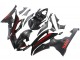 Yamaha YZF 600 R6 Motorrad Verkleidung 2008-2016 - Glanzendes Schwarz Matt Schwarz Rot Streifen