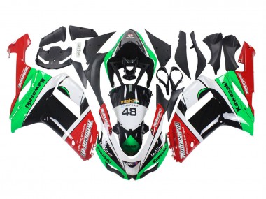 Kawasaki ZX6R Motorrad Verkleidung 2007-2008 - Grun Rot