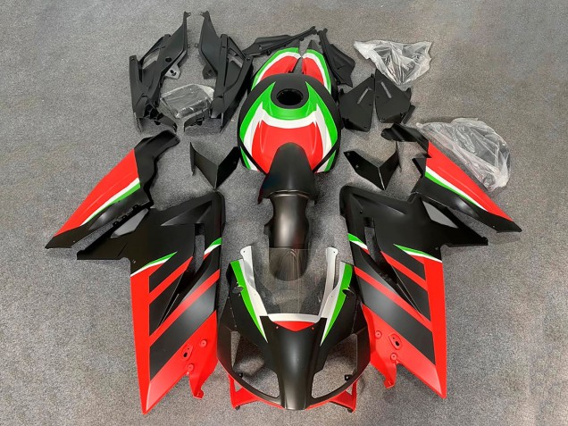 Aprilia RS125 Motorrad Verkleidung 2006-2011 - Matt Schwarz Rot Grun Weiss