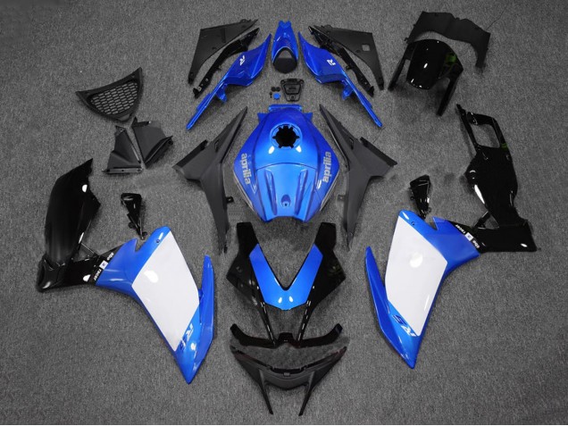 Aprilia RS4 50 125 Motorrad Verkleidung 2012-2019 - Blau Weiss Glanzendes Schwarz