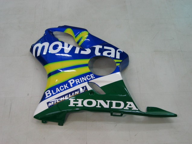 Honda CBR600 F4i Motorrad Verkleidung 2004-2007 - Blau Gelb Grun MoviStar