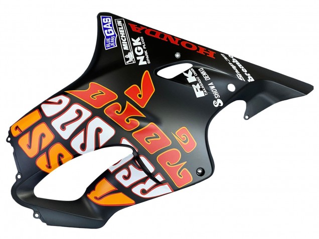 Honda CBR600 F4i Motorrad Verkleidung 2004-2007 - Matt Schwarz Orange Rossi