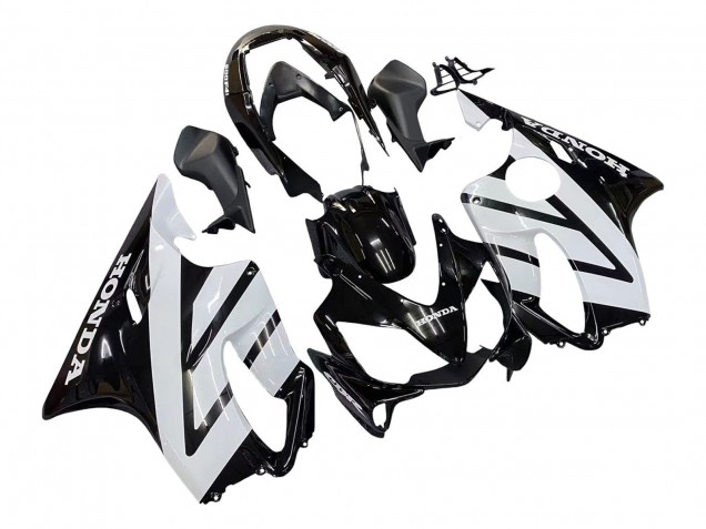 Honda CBR600 F4i Motorrad Verkleidung 2004-2007 - Weiss Glanzendes Schwarz