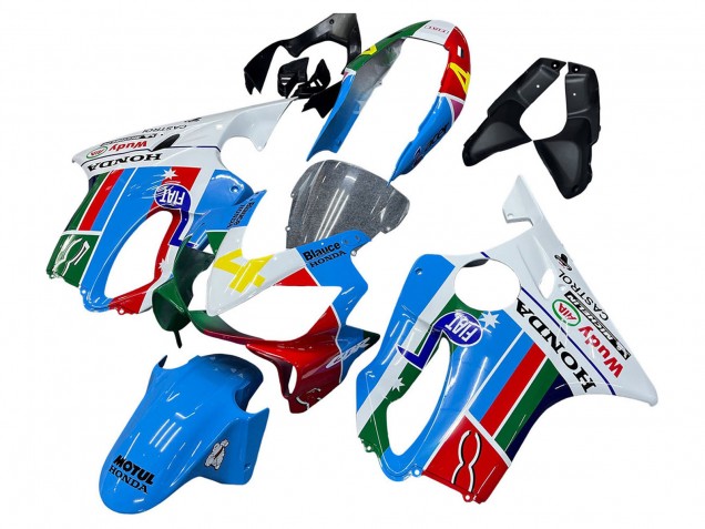 Honda CBR600 F4i Motorrad Verkleidung 2004-2007 - Weiss Blau Grun Rot