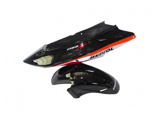 Honda CBR1100XX Blackbird Abs Motorrad Verkleidungen 1996-2007 - Orange Weiss Rot Glanzendes Schwarz Repsol