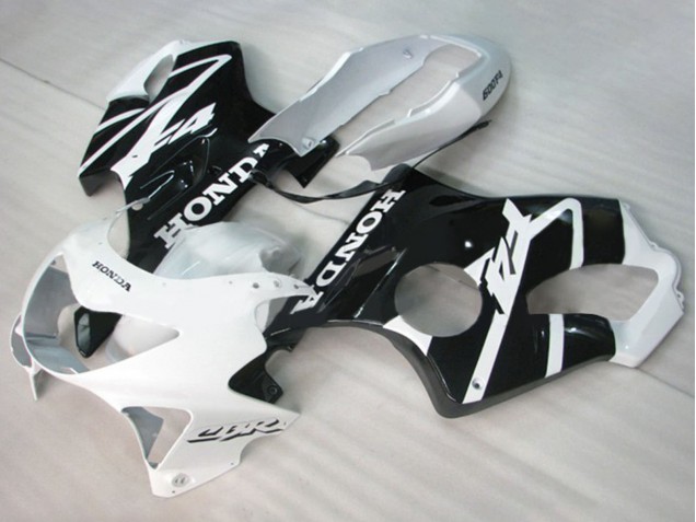 Honda CBR600 F4 Motorrad Verkleidung 1999-2000 - Weiss Glanzendes Schwarz