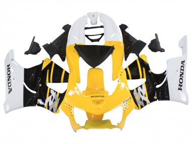 Honda CBR900RR 919 Motorrad Verkleidung 1998-1999 - Weiss Gelb Glanzendes Schwarz