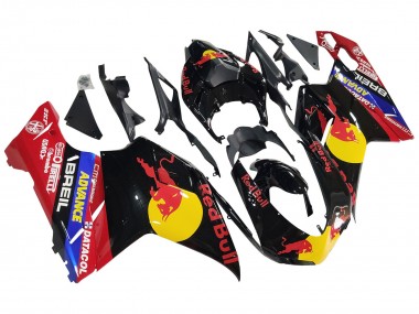 Ducati 848/1098/1198 Motorrad Verkleidung 2007-2014 - Glanzendes Schwarz Gelb Blau Red Bull
