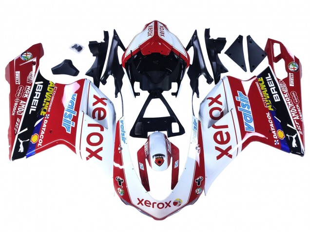 Ducati 848/1098/1198 Motorrad Verkleidung 2007-2014 - Weiss Rot Glanzendes Schwarz Valsir Xerox