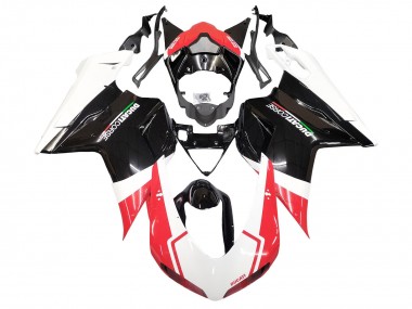 Ducati 848/1098/1198 Motorrad Verkleidung 2007-2014 - Weiss Rot Glanzendes Schwarz
