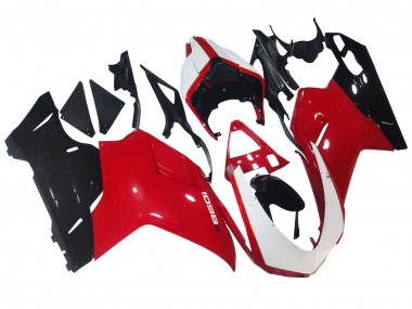 Ducati 1098 Motorrad Verkleidung 2007-2014 - Weiss Rot Glanzendes Schwarz