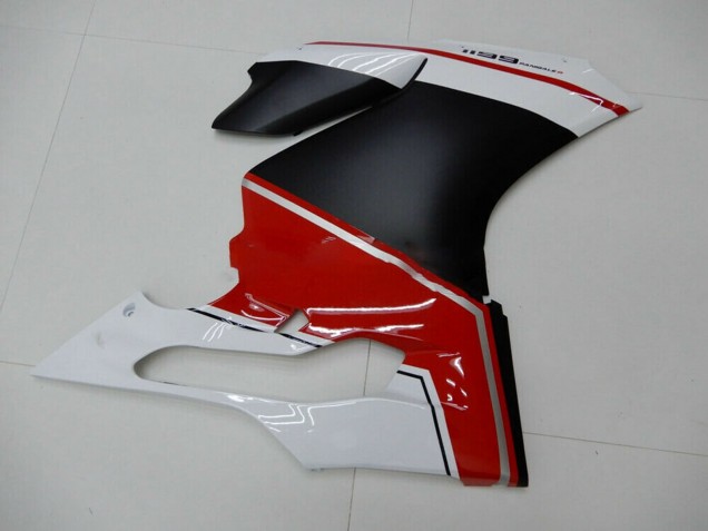 Ducati 1199 Motorrad Verkleidung 2011-2014 - Weiss Rot Matt Schwarz