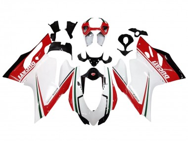 Ducati 1199 Motorrad Verkleidung 2011-2014 - Weiss Rot Grun Glanzendes Schwarz