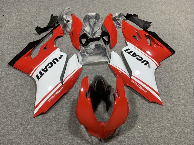 Ducati 1199 Motorrad Verkleidung 2011-2014 - Rot Weiss Glanzendes Schwarz