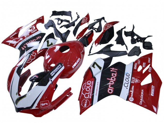 Ducati 959/1299 Motorrad Verkleidung 2015-2020 - Weiss Rot Schwarz Aruba 7