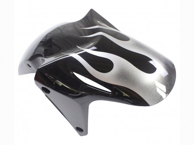 Honda CBR500R Motorrad Verkleidung 2013-2015 - Glanzendes Schwarz Silber Flamme