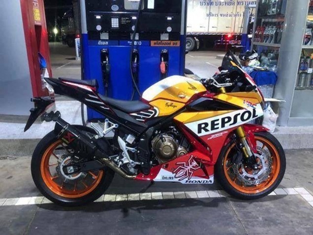 Honda CBR500R Motorrad Verkleidung 2016-2018 - Gelb Weiss Rot Repsol HRC
