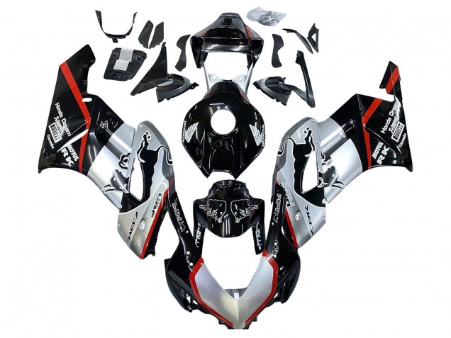 Honda CBR1000RR Motorrad Verkleidung 2004-2005 - Silber Glanzendes Schwarz Rot Streifen