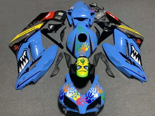 Honda CBR1000RR Motorrad Verkleidung 2004-2005 - Blau Gelb Schwarz Rot Hai