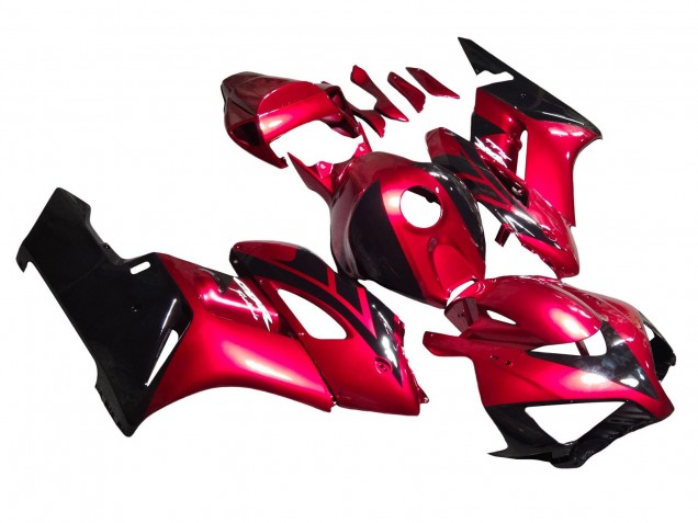 Honda CBR1000RR Motorrad Verkleidung 2004-2005 - Rot Glanzendes Schwarz Streifen