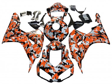Honda CBR1000RR Motorrad Verkleidung 2006-2007 - Schwarz Orange Silber Camouflage