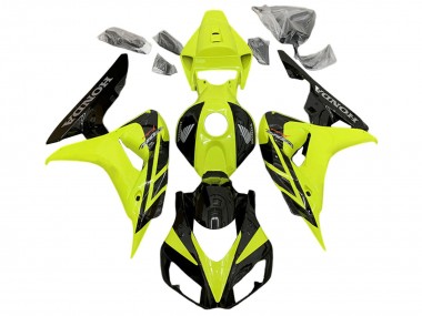 Honda CBR1000RR Motorrad Verkleidung 2006-2007 - Gelb Glanzendes Schwarz
