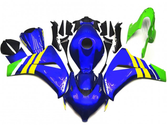 Honda CBR1000RR Motorrad Verkleidung 2008-2011 - Blau Gelb Weiss Grun