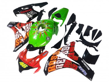 Honda CBR1000RR Motorrad Verkleidung 2008-2011 - Grun Orange Glanzendes Schwarz Rossi Michelin 46