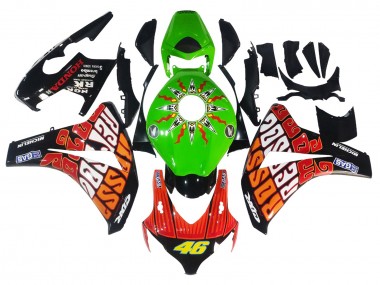 Honda CBR1000RR Motorrad Verkleidung 2008-2011 - Grun Orange Glanzendes Schwarz Rossi Michelin 46