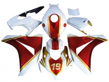 Honda CBR1000RR Motorrad Verkleidung 2008-2011 - Weiss Rot Gold 19