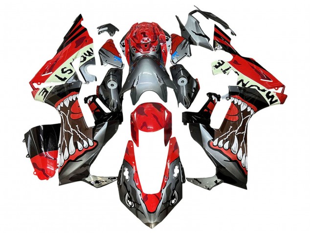 Honda CBR1000RR Motorrad Verkleidung 2017-2024 - Rot Grau Schwarz Monster Hai