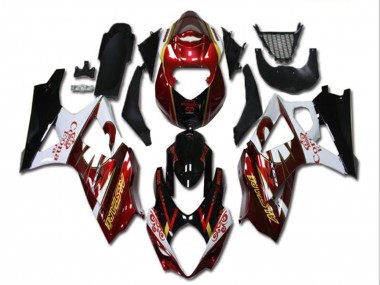 Suzuki GSXR 1000 Motorrad Verkleidung 2007-2008 - Rot Weiss Schwarz Corona