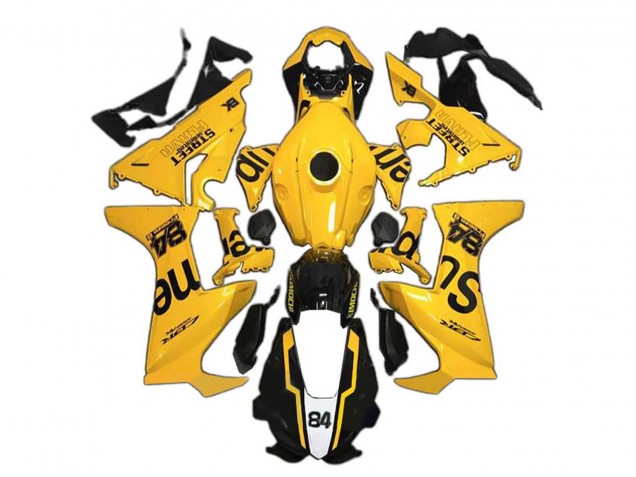 Honda CBR1000RR Motorrad Verkleidung 2017-2024 - Gelb Glanzendes Schwarz Supreme 84