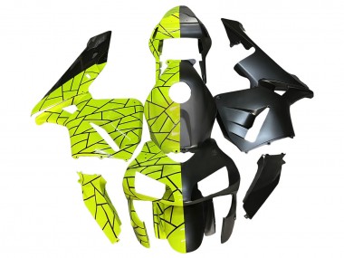 Honda CBR600RR Motorrad Verkleidung 2003-2004 - Fluoreszierendes Grun Matt Schwarz