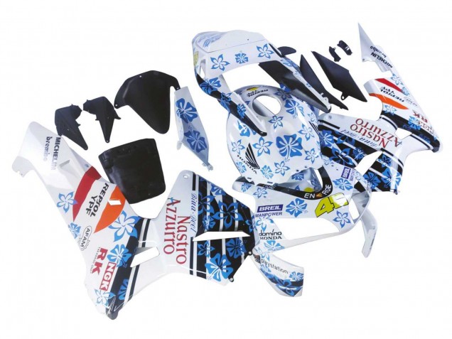 Honda CBR600RR Motorrad Verkleidung 2003-2004 - Weiss Blau Rot Nastro Azzurro 46