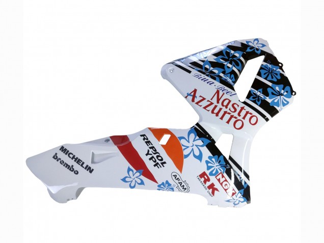 Honda CBR600RR Motorrad Verkleidung 2003-2004 - Weiss Blau Rot Nastro Azzurro 46