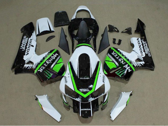 Honda CBR600RR Motorrad Verkleidung 2003-2004 - Weiss Grun Glanzendes Schwarz Monster
