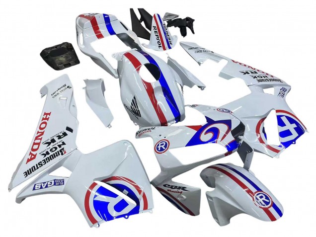 Honda CBR600RR Motorrad Verkleidung 2003-2004 - Weiss Rot Blau