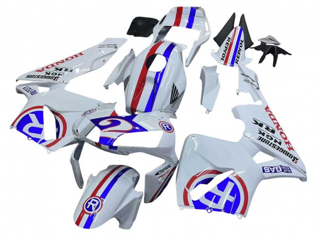 Honda CBR600RR Motorrad Verkleidung 2003-2004 - Weiss Rot Blau