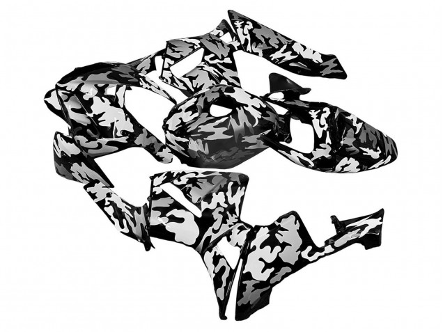 Honda CBR600RR Motorrad Verkleidung 2005-2006 - Schwarz Weiss Grau Camouflage