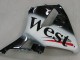 Honda CBR600RR Motorrad Verkleidung 2005-2006 - Glanzendes Schwarz Weiss West