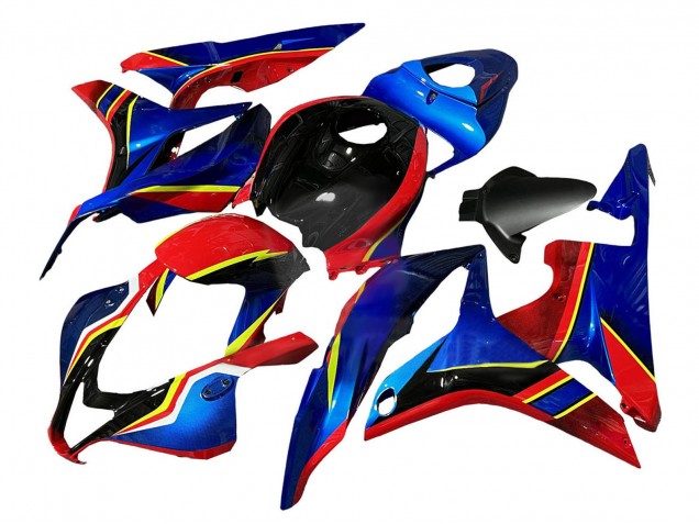 Honda CBR600RR Motorrad Verkleidung 2007-2008 - Blau Rot Gelb Glanzendes Schwarz