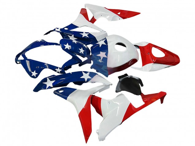 Honda CBR600RR Motorrad Verkleidung 2007-2008 - Weiss Blau Rot Stern