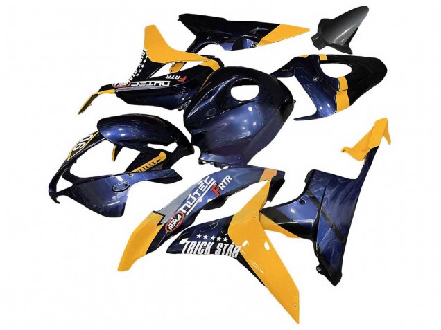 Honda CBR600RR Motorrad Verkleidung 2007-2008 - Orange Dunkel Blau Trick Star 06