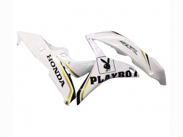 Honda CBR600RR Motorrad Verkleidung 2007-2008 - Weiss Gold Glanzendes Schwarz Playboy