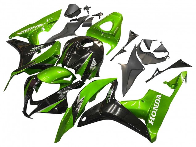 Honda CBR600RR Motorrad Verkleidung Kit 2007-2008 - Grun Glanzendes Schwarz