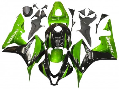 Honda CBR600RR Motorrad Verkleidung Kit 2007-2008 - Grun Glanzendes Schwarz