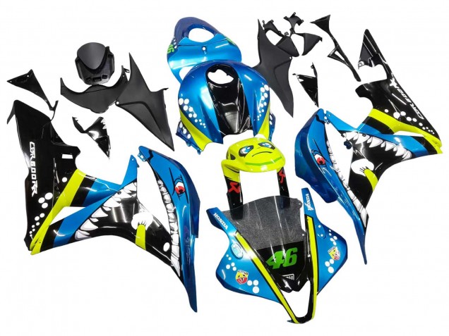 Honda CBR600RR Motorrad Verkleidung 2007-2008 - Grun Gelb Glanzendes Schwarz Hai 46