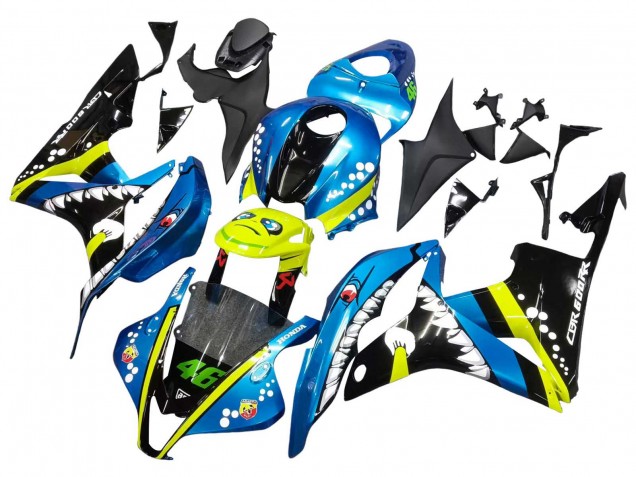Honda CBR600RR Motorrad Verkleidung 2007-2008 - Grun Gelb Glanzendes Schwarz Hai 46
